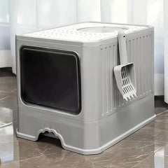 Large Cat Litter Box with Drawer – Anti-Splashing Tray Easy Clean Hooded Toilet M mykingbiz (3)