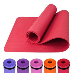 Non-Slip Yoga Mat with Strap – 183x61cm Exercise Mat for Home Gym