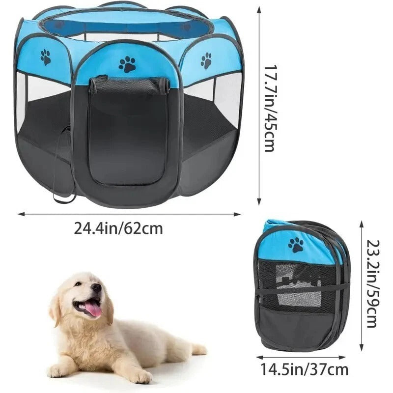 Portable Pet Playpen – Foldable Soft Crate for Dog, Cat, Rabbit, Guinea Pig