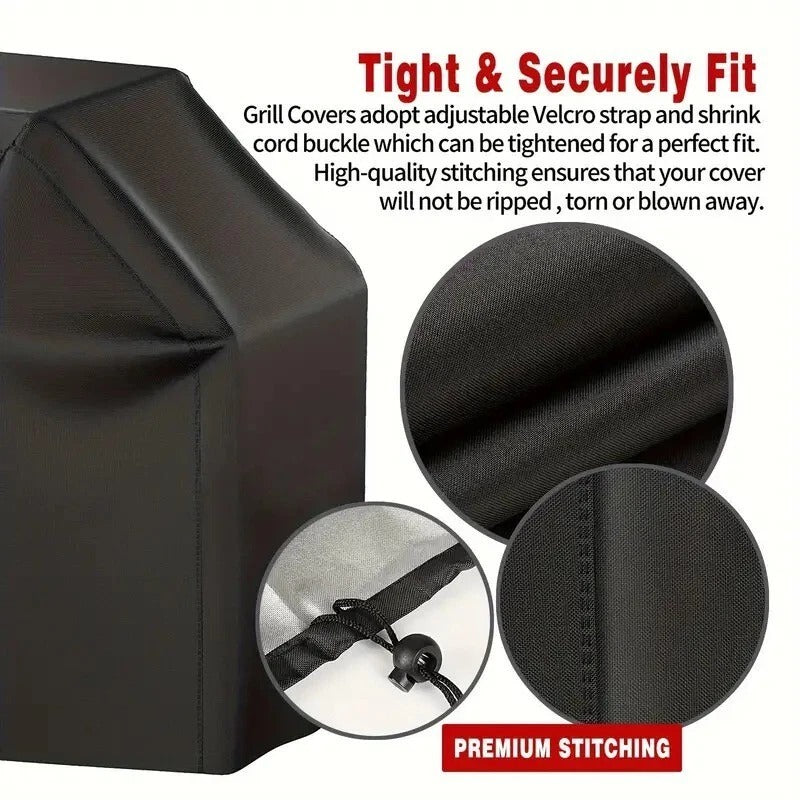 Black BBQ Grill Cover – Heavy-Duty, Heat-Resistant, for Gas Grills