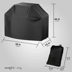 Black BBQ Grill Cover – Heavy-Duty, Heat-Resistant, for Gas Grills