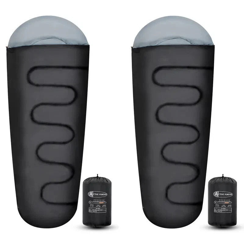 2x Mummy Sleeping Bag Lightweight 3-Season Camping Hiking Travel Outdoor