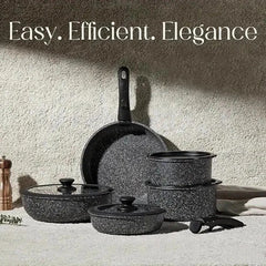 5pcs Ceramic Non-Stick Cookware Set – Induction Safe, Detachable Handles