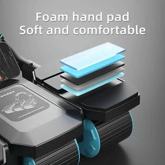 Ab Roller with 4/6 Wheels – Auto Rebound, Elbow Support, Timer & Pad Core Traine