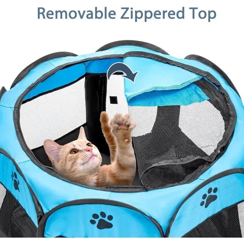 Portable Pet Playpen – Foldable Soft Crate for Dog, Cat, Rabbit, Guinea Pig