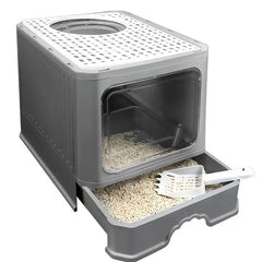 Large Cat Litter Box with Drawer – Anti-Splashing Tray Easy Clean Hooded Toilet M mykingbiz (3)