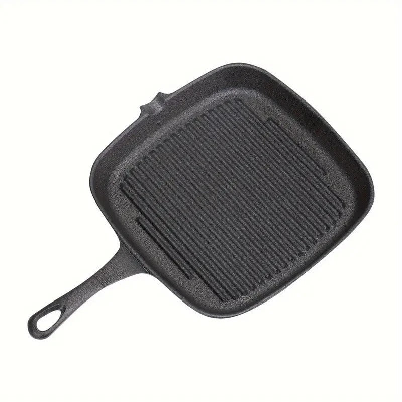 Cast Iron Grill Pan – Non-Stick Ridged Skillet for Steak & BBQ