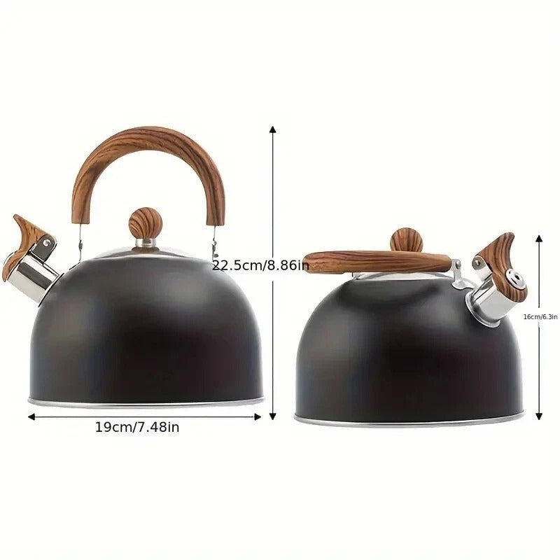 Stainless Steel Whistling Tea Kettle – Fast Boil Stovetop Teapot 3-Ply Base