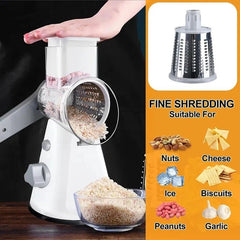 5-in-1 Rotary Cheese Grater & Veg Slicer – Mandoline Cutter with Blades