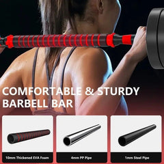 30KG Adjustable Dumbbells & Barbell Set for Home Gym - Strength Training