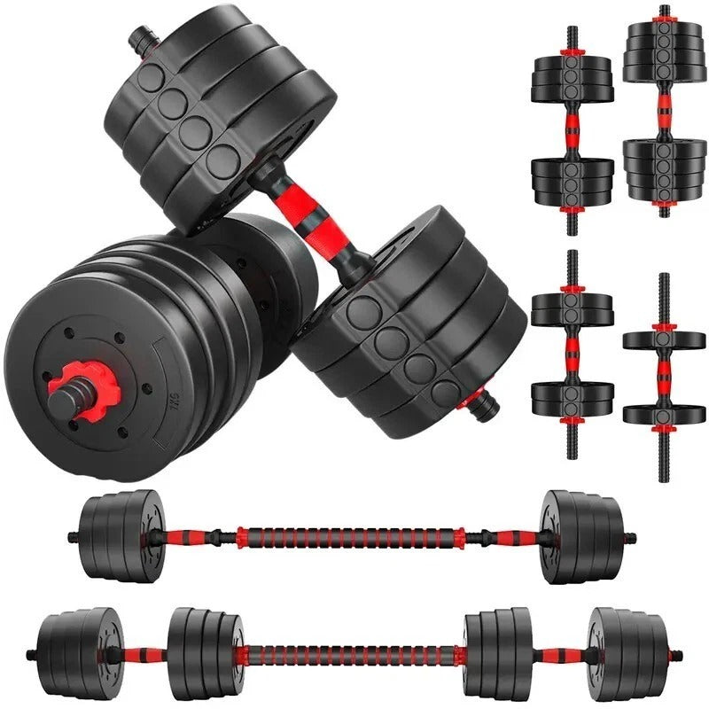 30KG Adjustable Dumbbells & Barbell Set for Home Gym - Strength Training