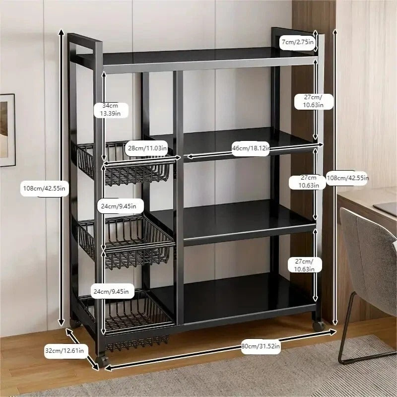 Durable, Space-Saving Organizer for Kitchen, Living Room, Bedroom - Rolling Carb