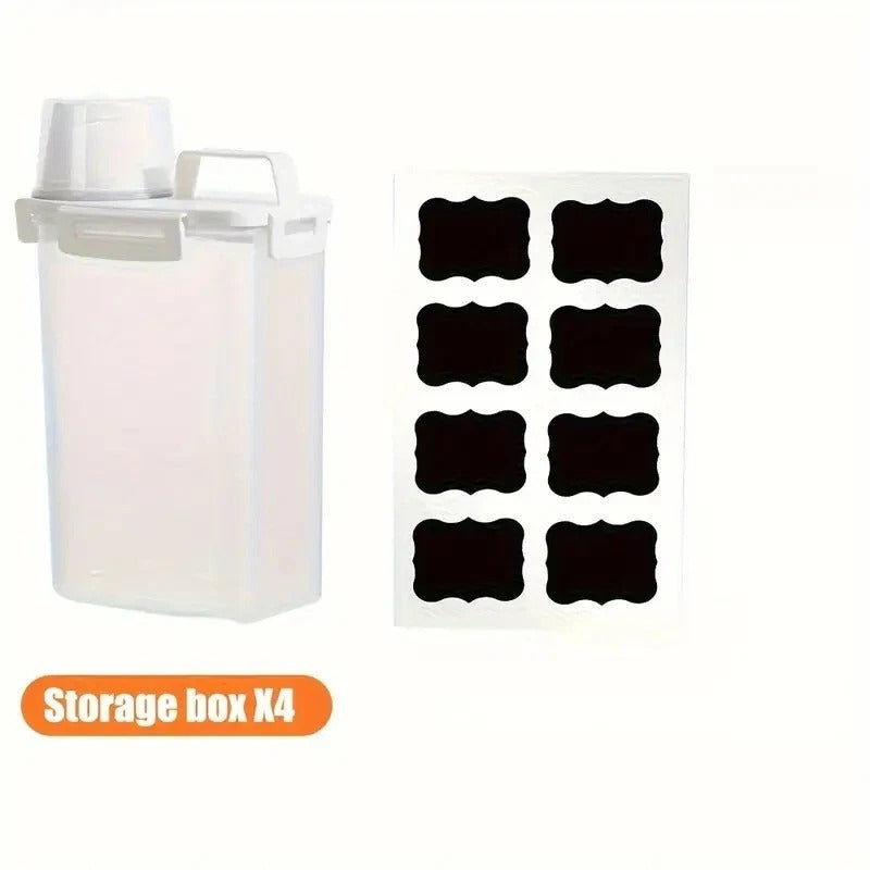 4x BPA-Free Plastic Food Storage Containers – Airtight Flip-Top Lids, Clear