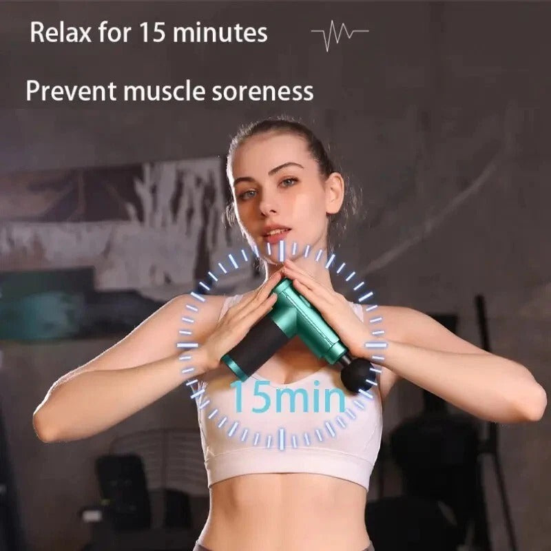 Muscle Massage Gun–32 Speed Deep Tissue Massager, Heads & LCD Touch Father's Day