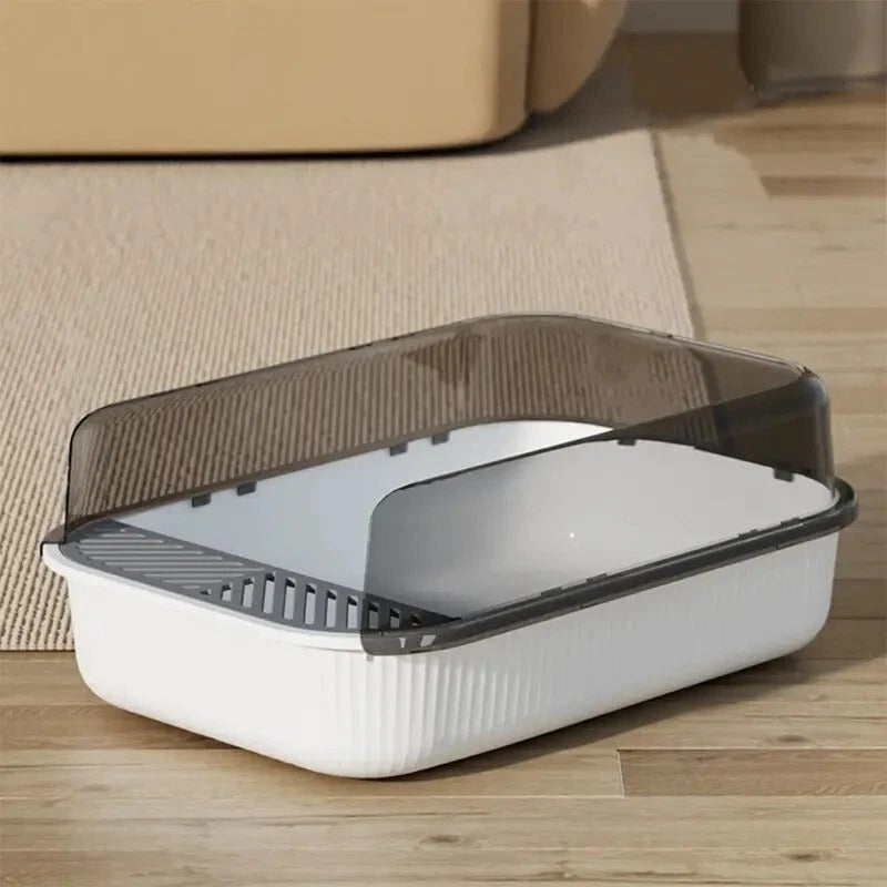 Extra Large Cat Litter Tray – High Sided Deep Pan Open Toilet Box Anti-Spill 51c