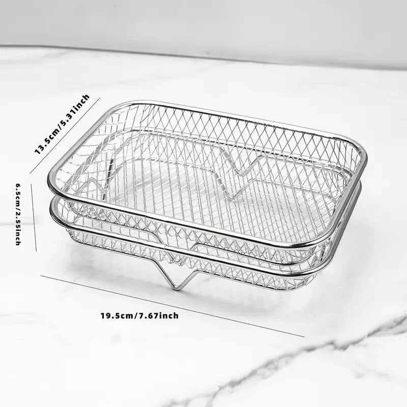 Air Fryer Rack – 2/3 Layer Stackable Stainless Steel Grill Cooking Basket