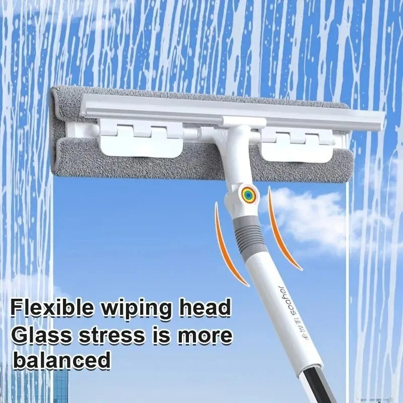 2-in-1 Glass Wiper Window Cleaning Tool – Plastic & Stainless Steel for Home Use