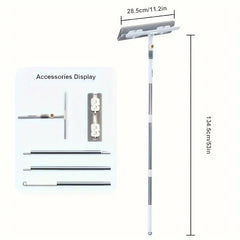 2-in-1 Glass Wiper Window Cleaning Tool – Plastic & Stainless Steel for Home Use