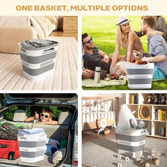 43L Collapsible Laundry Basket – Foldable Plastic Hamper with Handles