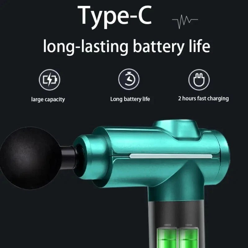 Muscle Massage Gun–32 Speed Deep Tissue Massager, Heads & LCD Touch Father's Day