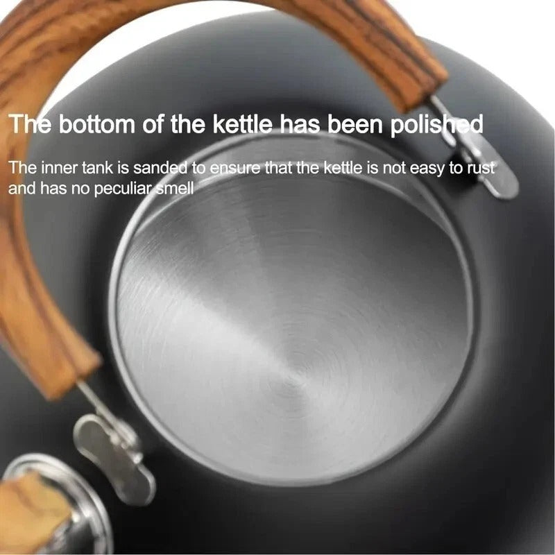 Stainless Steel Whistling Tea Kettle – Fast Boil Stovetop Teapot 3-Ply Base
