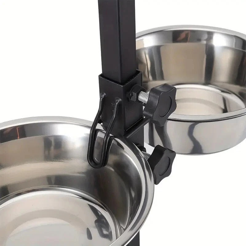 Adjustable Raised Pet Feeder – Double Bowl Elevated Stand for Dog Cat Food Water