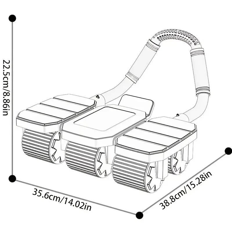 Ab Roller with 4/6 Wheels – Auto Rebound, Elbow Support, Timer & Pad Core Traine