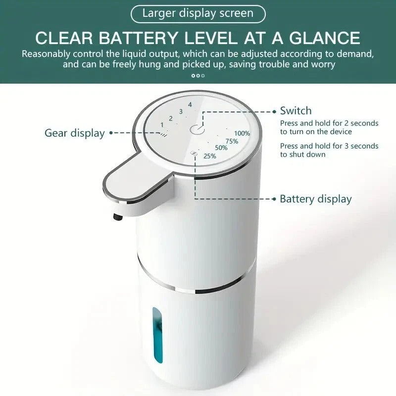Touchless Soap Dispenser – 380ml Wall Mount, USB Rechargeable, Sensor Auto Pump