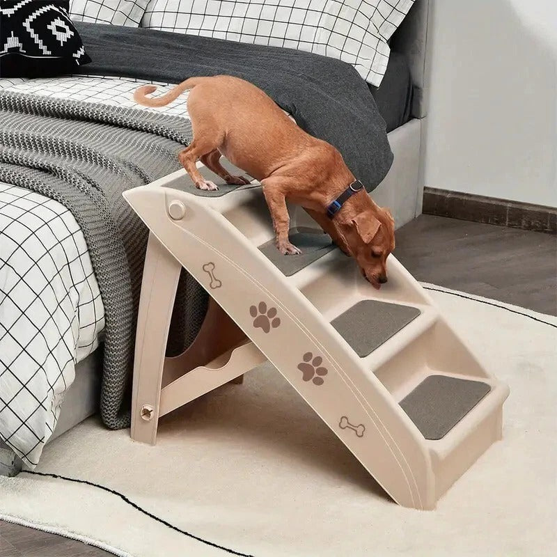 4-Step Foldable Pet Stairs – Anti-Slip, 50cm Tall for Beds & Sofas, Dogs & Cats