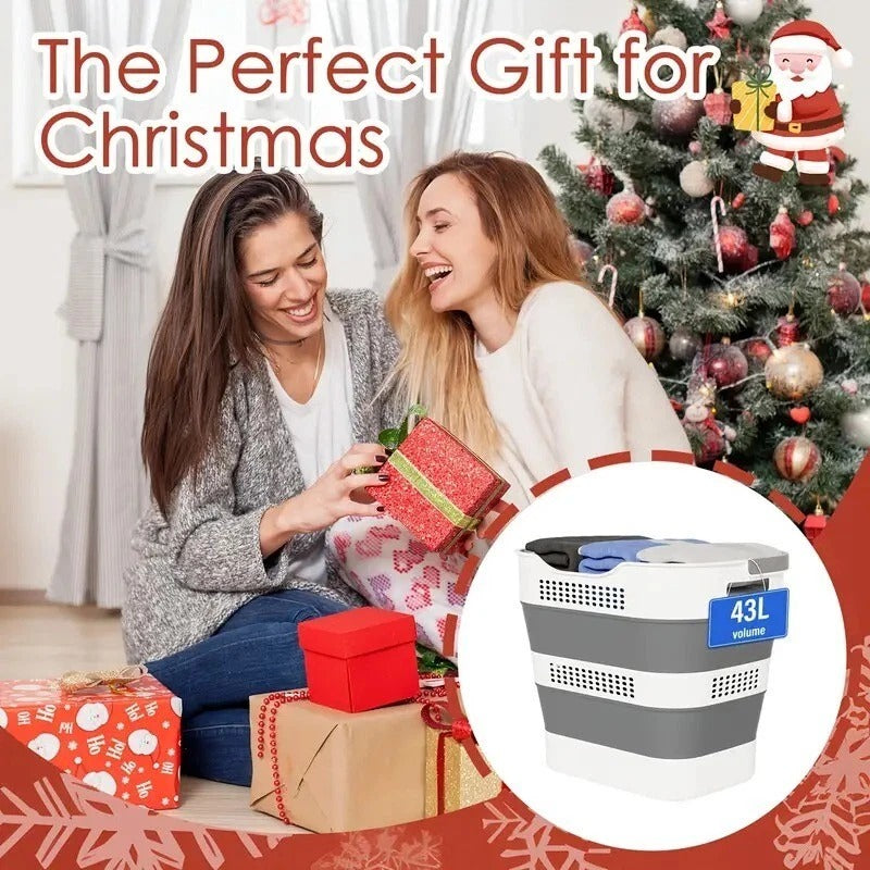 43L Collapsible Laundry Basket – Foldable Plastic Hamper with Handles