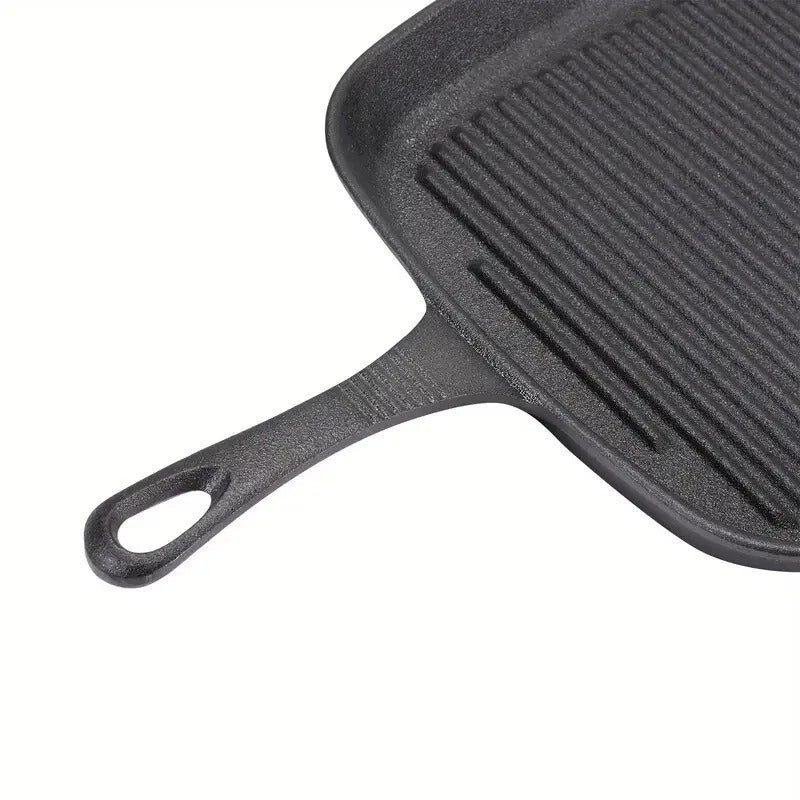 Cast Iron Grill Pan – Non-Stick Ridged Skillet for Steak & BBQ
