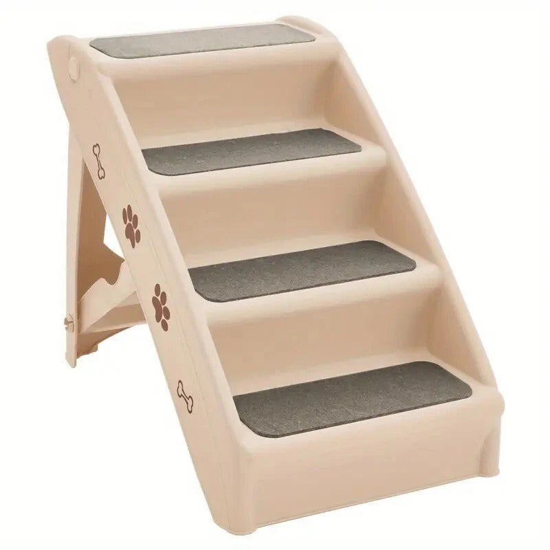 4-Step Foldable Pet Stairs – Anti-Slip, 50cm Tall for Beds & Sofas, Dogs & Cats