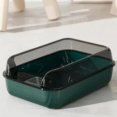 Extra Large Cat Litter Tray – High Sided Deep Pan Open Toilet Box Anti-Spill 51c