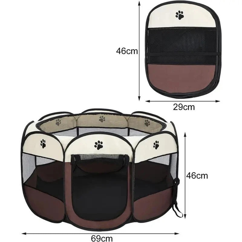 Portable Pet Playpen – Foldable Soft Crate for Dog, Cat, Rabbit, Guinea Pig