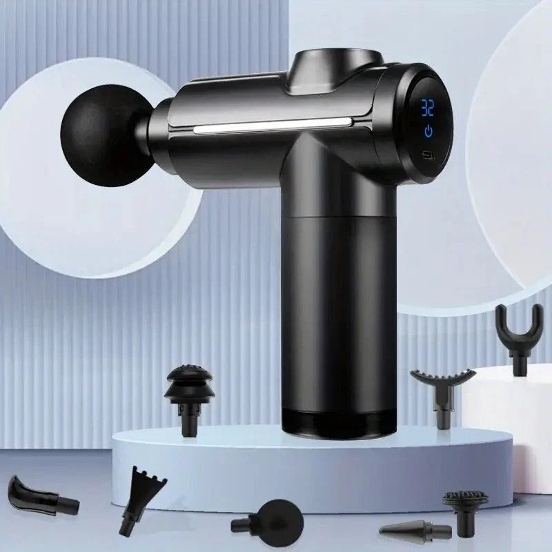 Muscle Massage Gun–32 Speed Deep Tissue Massager, Heads & LCD Touch Father's Day