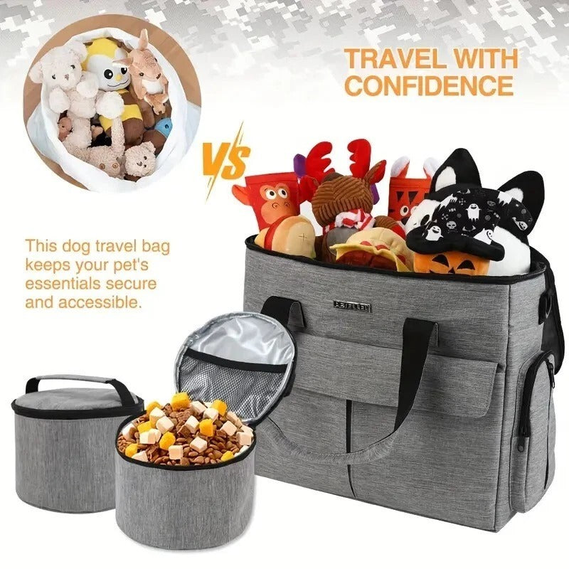 FULED Airline Approved Pet Travel Bag – With Bowls & Food Containers