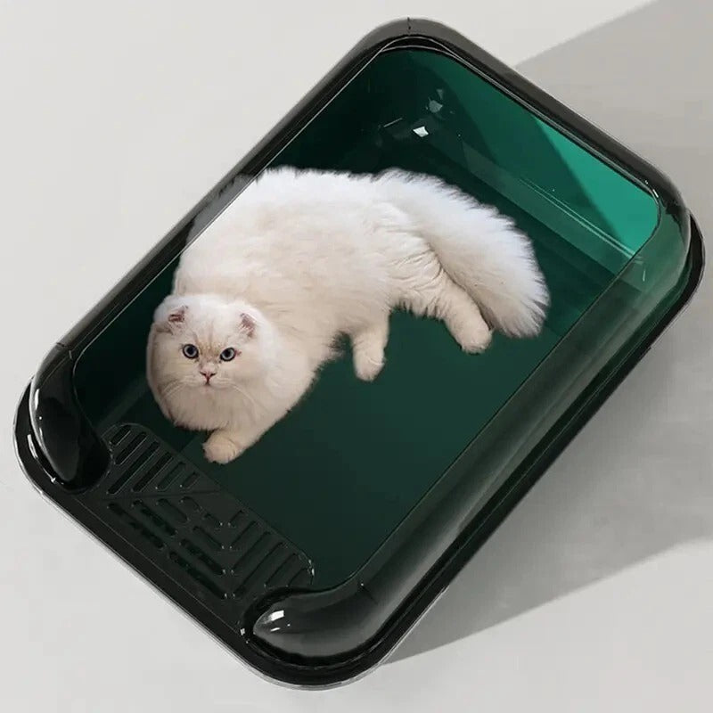 Extra Large Cat Litter Tray – High Sided Deep Pan Open Toilet Box Anti-Spill 51c