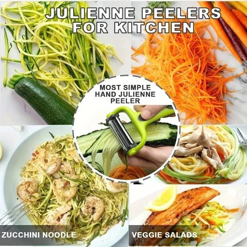 3-in-1 Stainless Steel Kitchen Gadget - Peeler, Paring Knife & Grater for Fruits