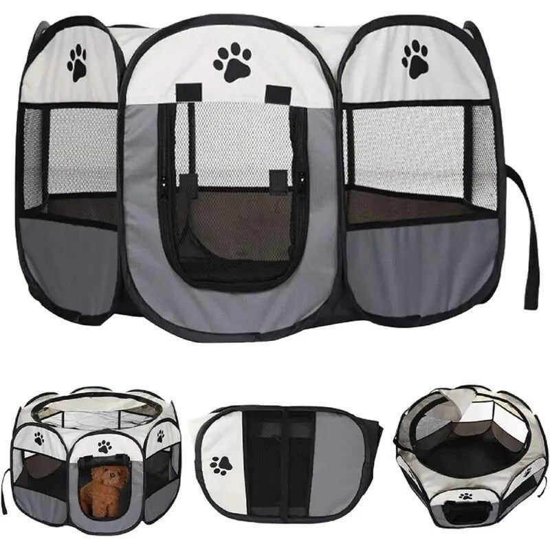 Portable Pet Playpen – Foldable Soft Crate for Dog, Cat, Rabbit, Guinea Pig