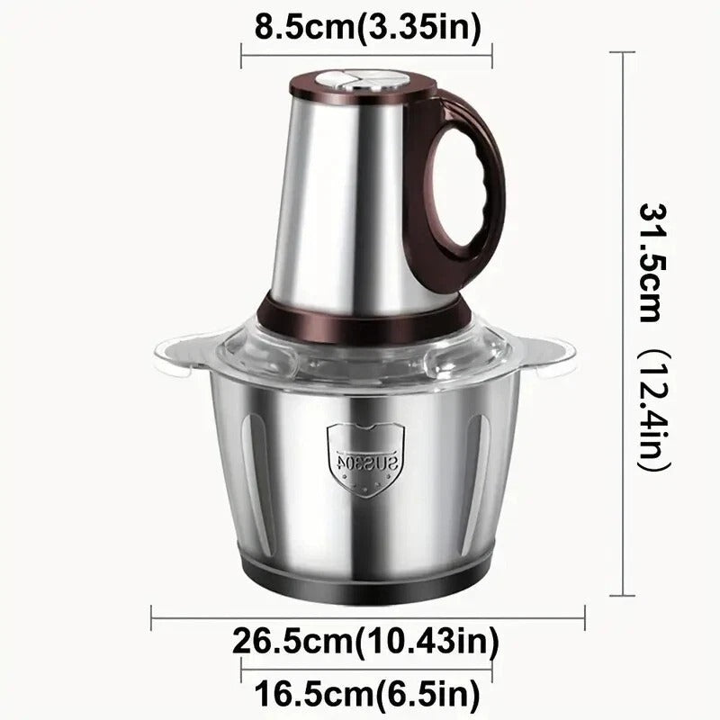Electric Chopper Food Processor Multi Blender Stainless Steel Blades For Meat