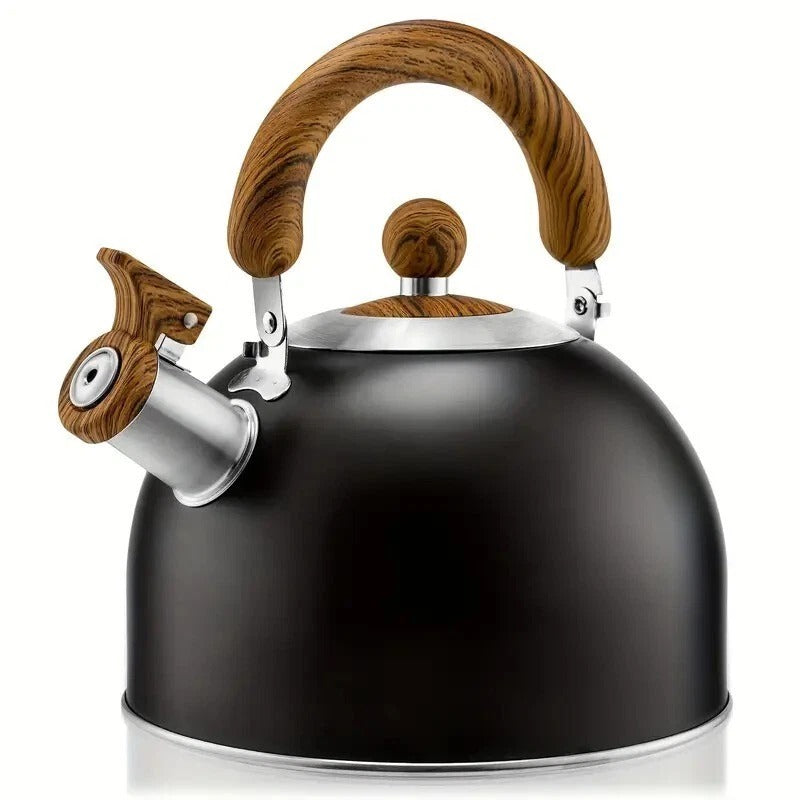 Stainless Steel Whistling Tea Kettle – Fast Boil Stovetop Teapot 3-Ply Base
