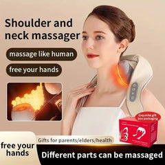 Electric Neck & Shoulder Massager with Heat – Deep Kneading, Gift for Adults