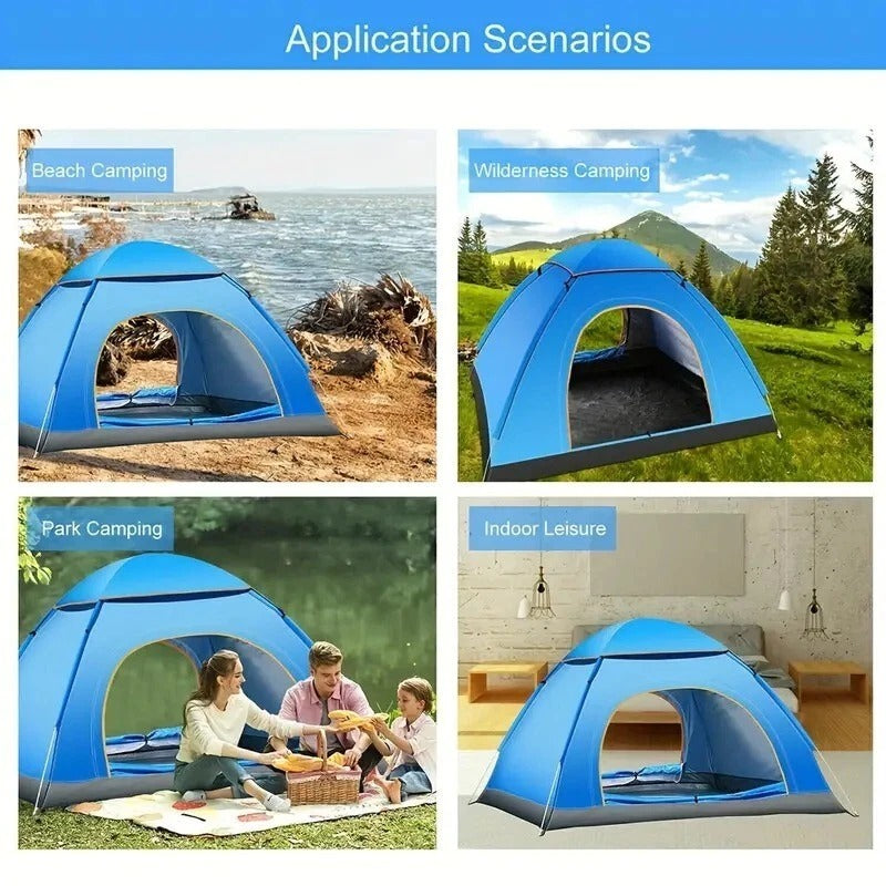3-4 Person Pop Up Camping Tent – Instant Setup Waterproof Dome for Outdoor Use