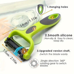 3-in-1 Stainless Steel Kitchen Gadget - Peeler, Paring Knife & Grater for Fruits
