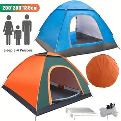 3-4 Person Pop Up Camping Tent – Instant Setup Waterproof Dome for Outdoor Use