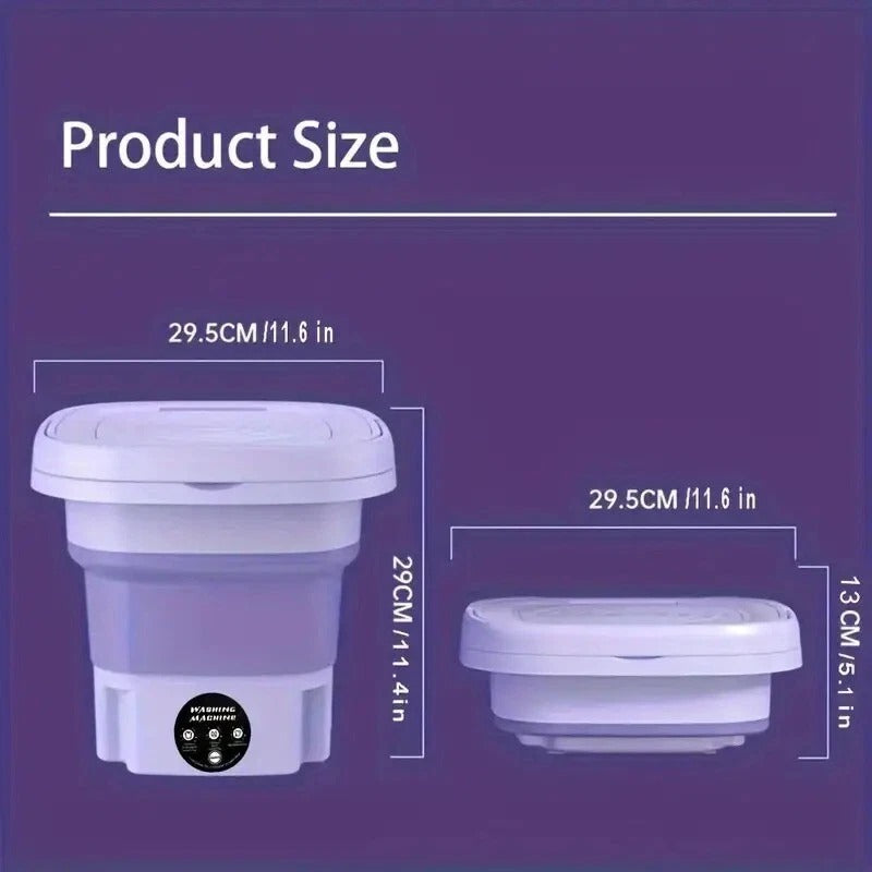 Portable Mini Washing Machine & Dryer Combo – Foldable Compact Design