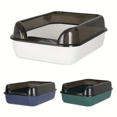 Extra Large Cat Litter Tray – High Sided Deep Pan Open Toilet Box Anti-Spill 51c