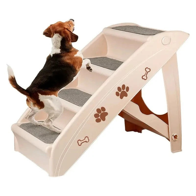 4-Step Foldable Pet Stairs – Anti-Slip, 50cm Tall for Beds & Sofas, Dogs & Cats