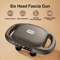 6-Head Handheld Deep Tissue Massage Gun – Electric Muscle Massager for Body