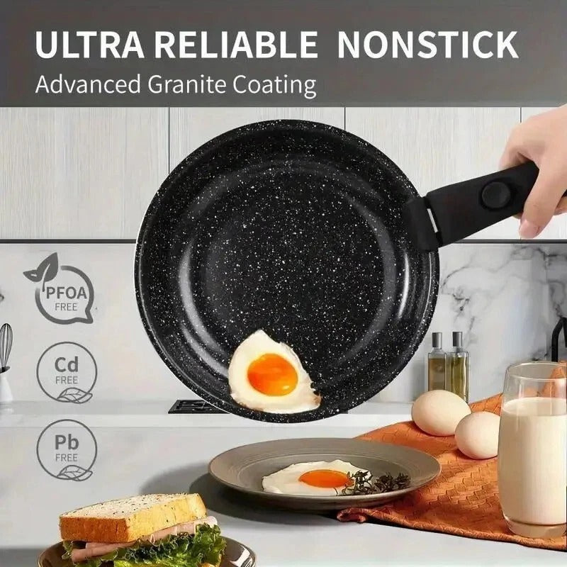 5pcs Ceramic Non-Stick Cookware Set – Induction Safe, Detachable Handles
